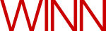 Winn spelled out in red block letters